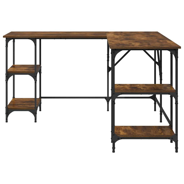 Schreibtisch geräucherte Eiche Selmin 139x139x75cm (Holz)