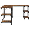 Schreibtisch geräucherte Eiche Selmin 139x139x75cm (Holz)