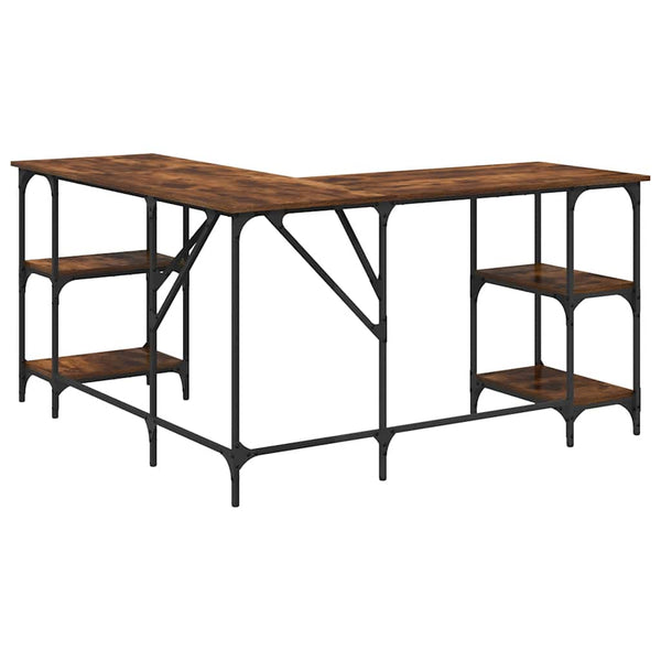 Schreibtisch geräucherte Eiche Selmin 139x139x75cm (Holz)