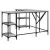 Grauer Schreibtisch Selmi 139x139x75cm (Holz)