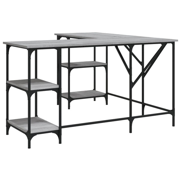 Grauer Schreibtisch Selmi 139x139x75cm (Holz)