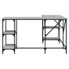 Grauer Schreibtisch Selmi 139x139x75cm (Holz)