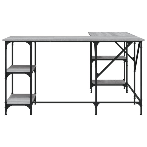 Grauer Schreibtisch Selmi 139x139x75cm (Holz)