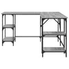 Grauer Schreibtisch Selmi 139x139x75cm (Holz)