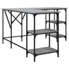 Grauer Schreibtisch Selmi 139x139x75cm (Holz)