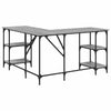 Grauer Schreibtisch Selmi 139x139x75cm (Holz)