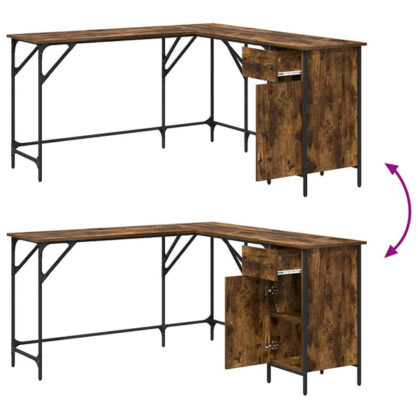 Räuchereiche Schreibtisch Armi 141x141x75cm (Holz)