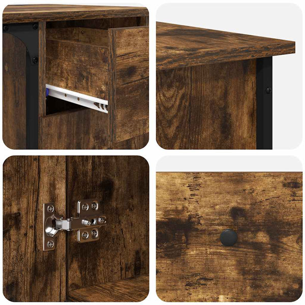 Räuchereiche Schreibtisch Armi 141x141x75cm (Holz)