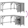 Grauer Schreibtisch Armi 141x141x75cm (Holz)