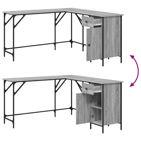 Grauer Schreibtisch Armi 141x141x75cm (Holz)