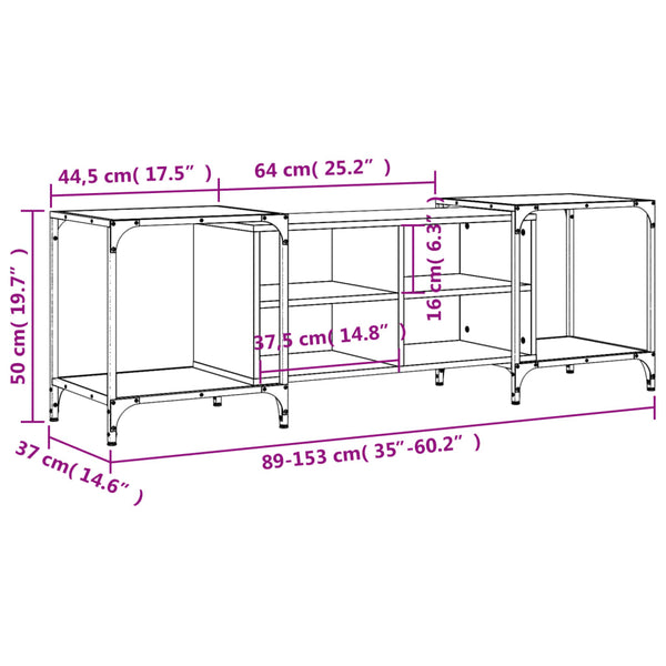Graues TV-Möbel Randi 153x37x50cm (Holz)