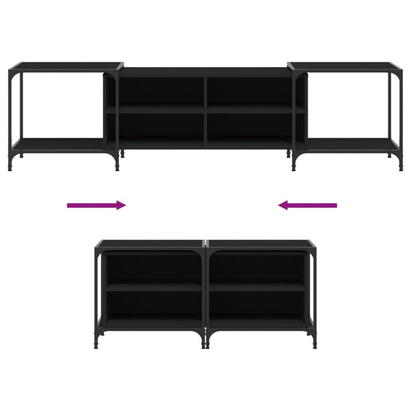 Schwarzes TV-Möbel Randi 203x37x50cm (Holz)