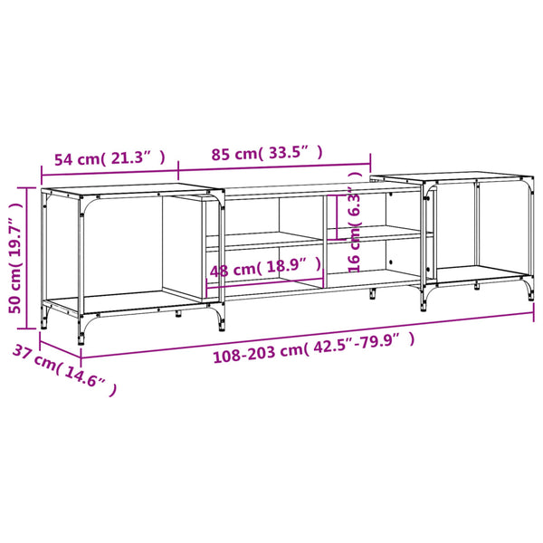 Schwarzes TV-Möbel Randi 203x37x50cm (Holz)