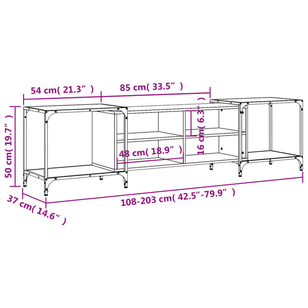 Graues TV-Möbel Randi 203x37x50cm (Holz)