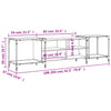 TV-Möbel Randi Eiche braun 203x37x50cm (Holz)