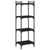 Schwarzes Bücherregal Mazer 40x30x120cm (4 Ebenen, Holz)