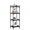 Schwarzes Bücherregal Mazer 40x30x120cm (4 Ebenen, Holz)