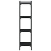 Schwarzes Bücherregal Mazer 40x30x120cm (4 Ebenen, Holz)