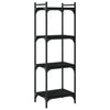 Schwarzes Bücherregal Mazer 40x30x120cm (4 Ebenen, Holz)