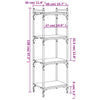 Schwarzes Bücherregal Mazer 40x30x120cm (4 Ebenen, Holz)