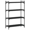 Schwarzes Bücherregal Mazer 80x30x120cm (4 Ebenen Holz)
