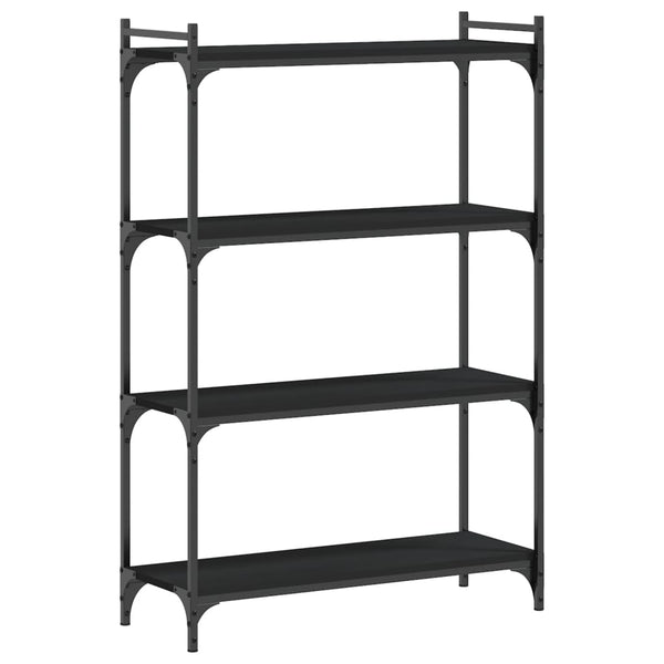 Schwarzes Bücherregal Mazer 80x30x120cm (4 Ebenen Holz)
