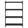 Schwarzes Bücherregal Mazer 80x30x120cm (4 Ebenen Holz)