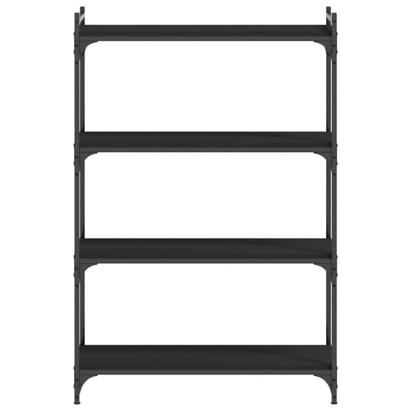 Schwarzes Bücherregal Mazer 80x30x120cm (4 Ebenen Holz)