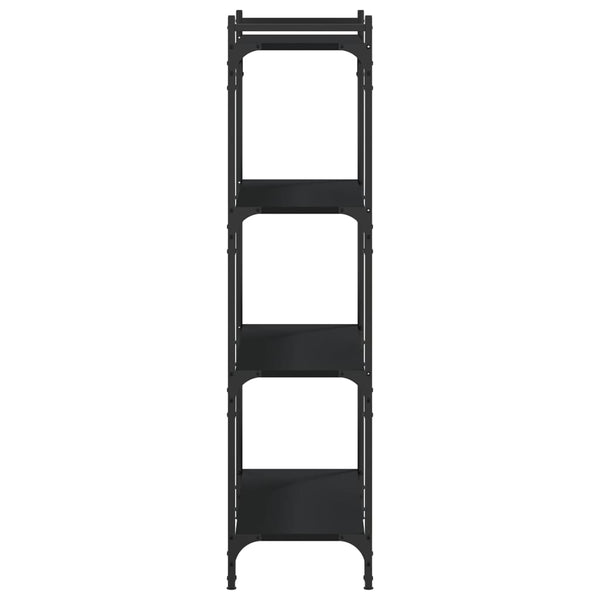Schwarzes Bücherregal Mazer 80x30x120cm (4 Ebenen Holz)