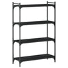 Schwarzes Bücherregal Mazer 80x30x120cm (4 Ebenen Holz)