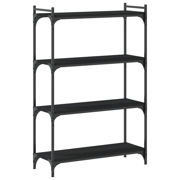 Schwarzes Bücherregal Mazer 80x30x120cm (4 Ebenen Holz)