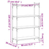 Schwarzes Bücherregal Mazer 80x30x120cm (4 Ebenen Holz)