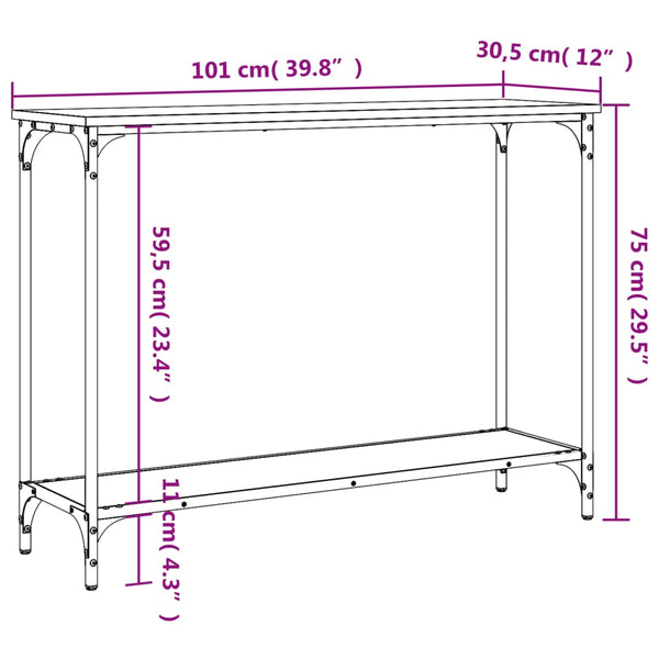 Schwarzer Konsolentisch Nanole 101x30,5x75cm (Holz)