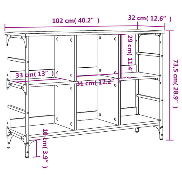 Harmaa senkki Niczki 102x32x73,5cm (puinen)