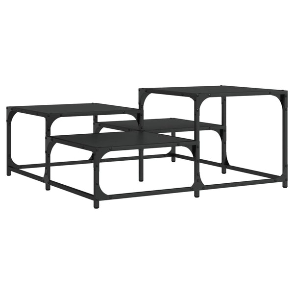Couchtisch Amelitta, schwarz 87,5x87,5x40cm (Holz)