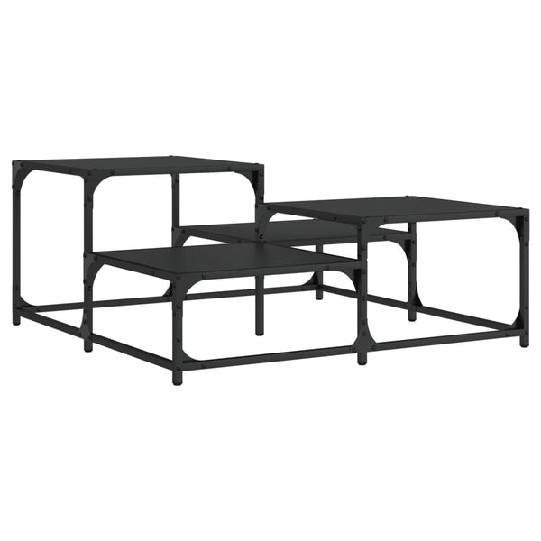 Couchtisch Amelitta, schwarz 87,5x87,5x40cm (Holz)