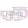 Couchtisch Amelitta, schwarz 87,5x87,5x40cm (Holz)