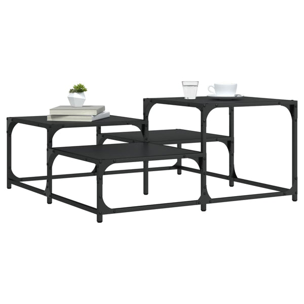 Couchtisch Amelitta, schwarz 87,5x87,5x40cm (Holz)