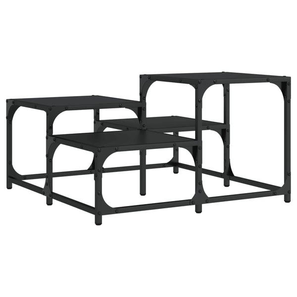 Schwarzer Couchtisch Amelitta 68x68x40cm (Holz)