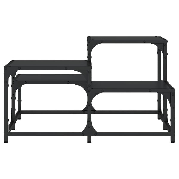 Schwarzer Couchtisch Amelitta 68x68x40cm (Holz)