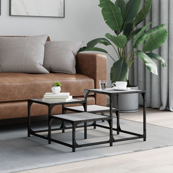 Couchtisch Amelitta grau 68x68x40cm (Holz)