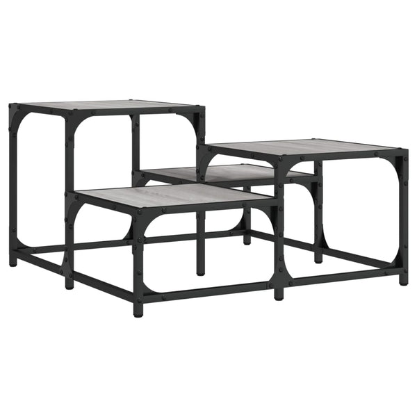 Couchtisch Amelitta grau 68x68x40cm (Holz)