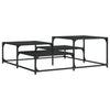 Schwarzer Couchtisch Amelitta 107x107x40cm (Holz)