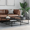 Schwarzer Couchtisch Amelitta 107x107x40cm (Holz)