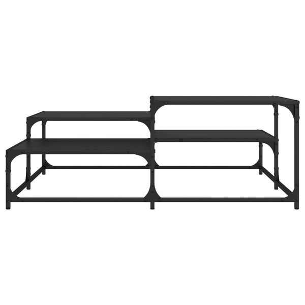 Schwarzer Couchtisch Amelitta 107x107x40cm (Holz)