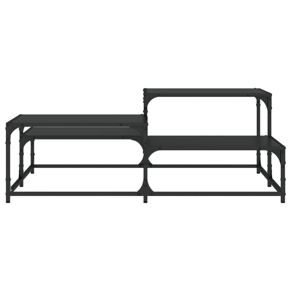 Schwarzer Couchtisch Amelitta 107x107x40cm (Holz)
