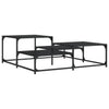 Schwarzer Couchtisch Amelitta 107x107x40cm (Holz)