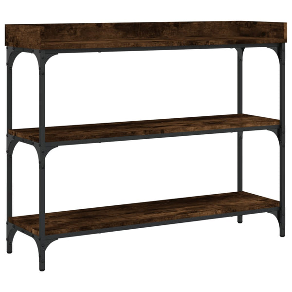Konsolentisch Rauch-Eiche mit Regalen Carmencita 100x30x80cm