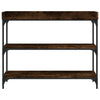 Konsolentisch Rauch-Eiche mit Regalen Carmencita 100x30x80cm