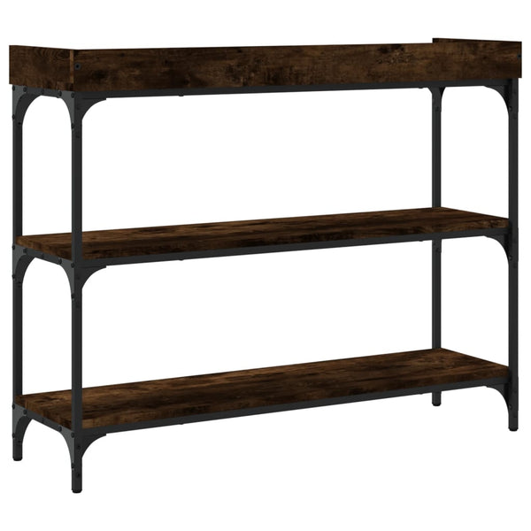 Konsolentisch Rauch-Eiche mit Regalen Carmencita 100x30x80cm